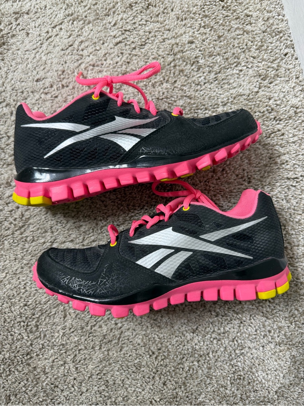 Reebok Black and Pink Sneakers